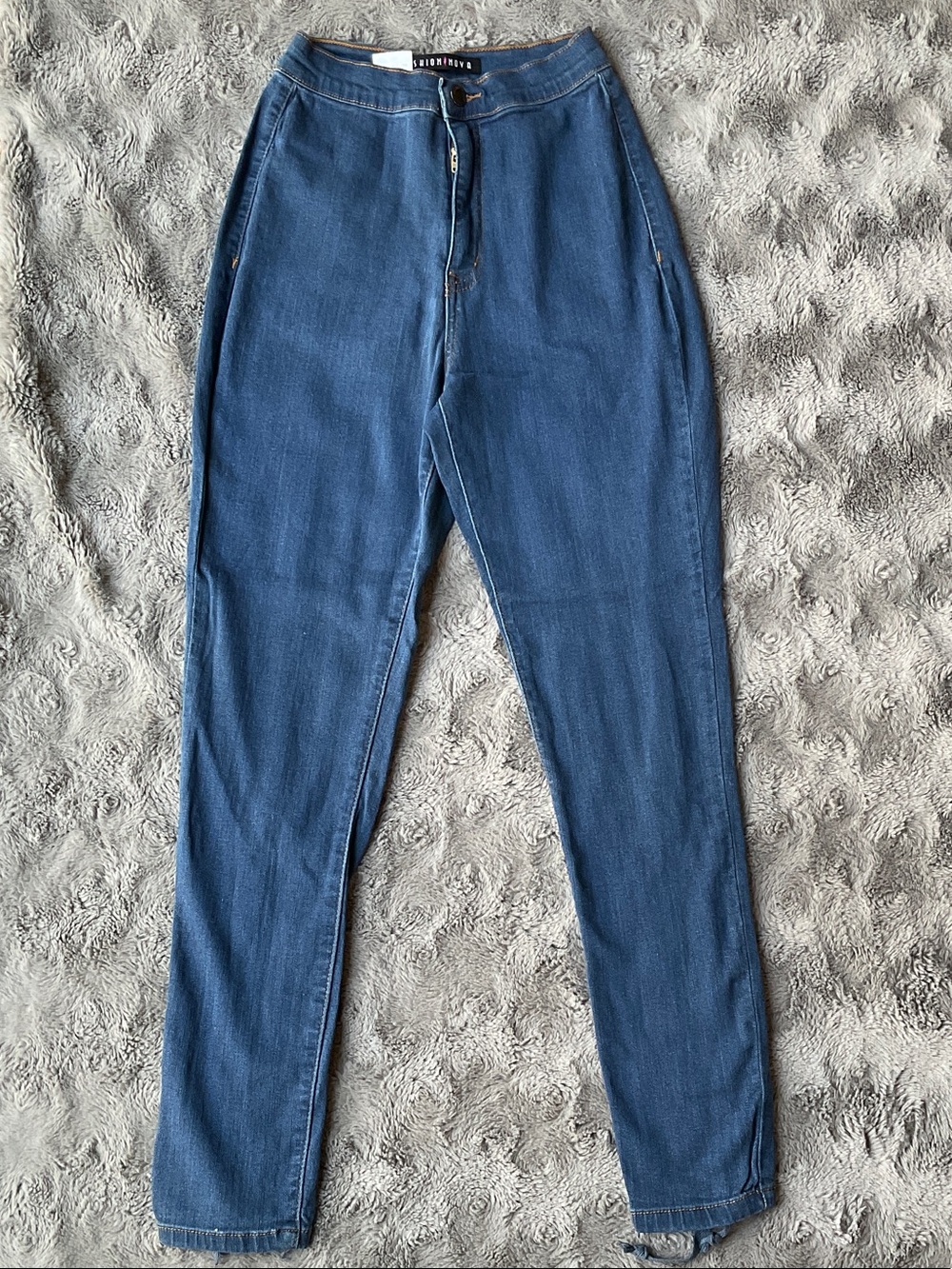 Medium wash blue Jeans W/ back calf lace up